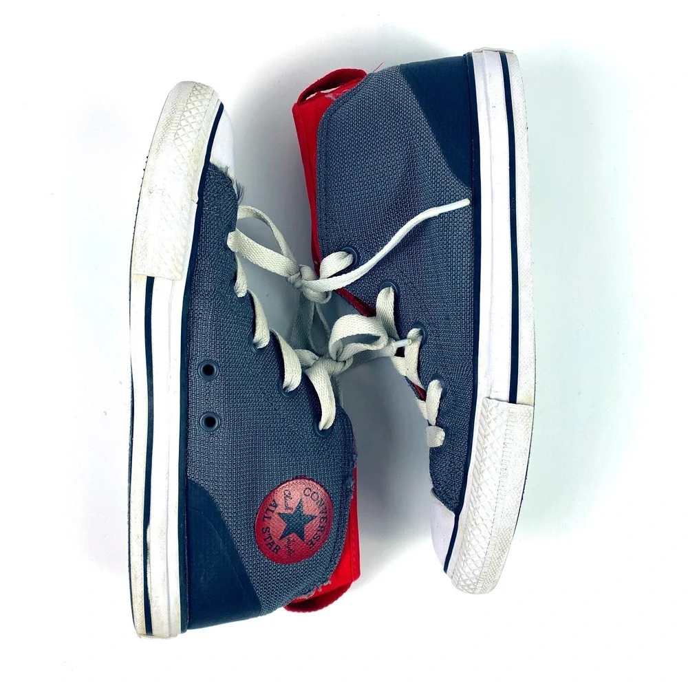 Converse All Star Syde‎ Street Mid Sneaker Jr Sz 4 Red Gray Black Chuck Taylor